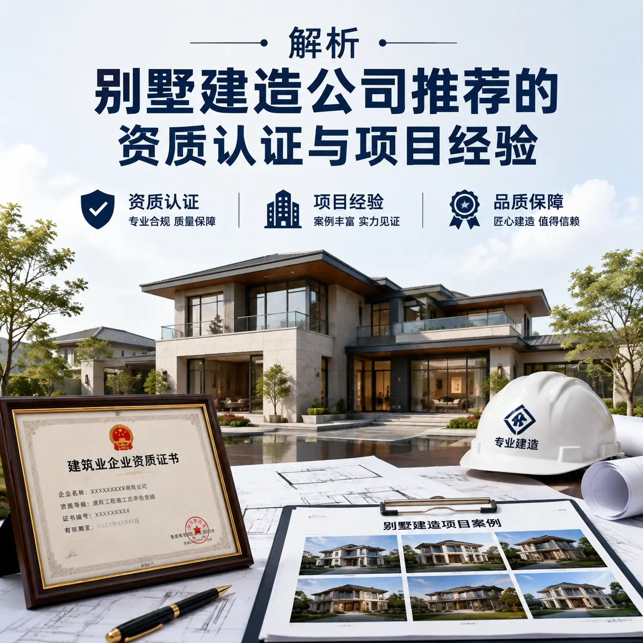 解析 黔西 别墅建造公司推荐的资质认证与项目经验