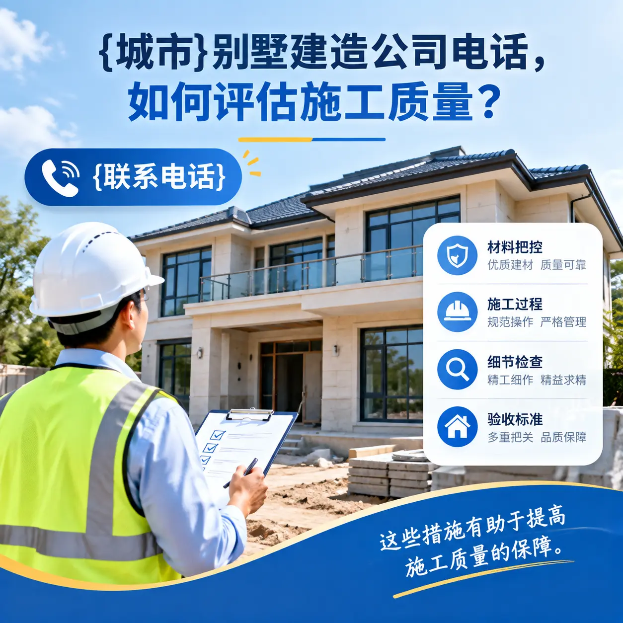 黔西别墅建造公司电话，如何评估施工质量？
