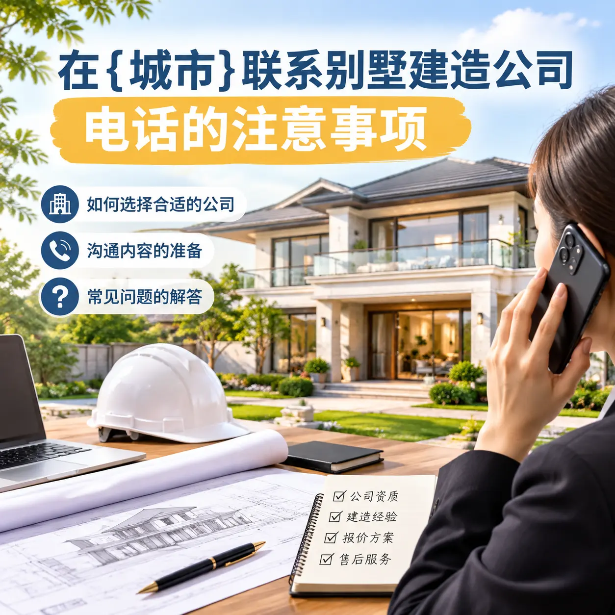 在黔西联系别墅建造公司电话的注意事项