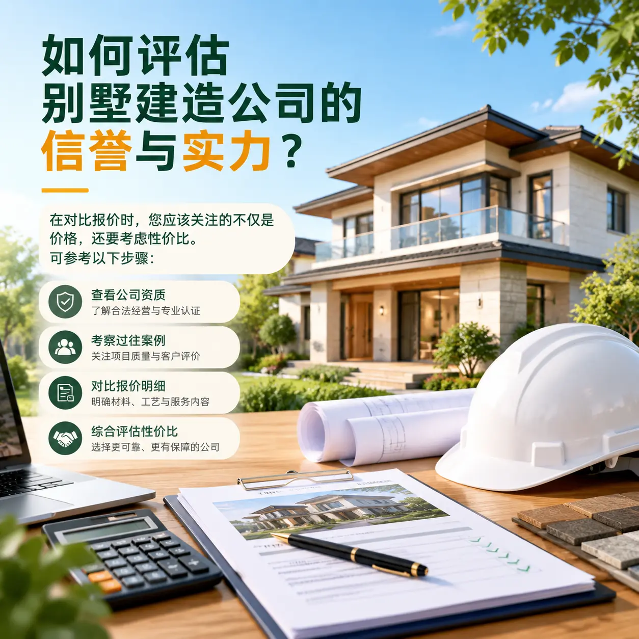 如何评估 黔西 别墅建造公司的信誉与实力？