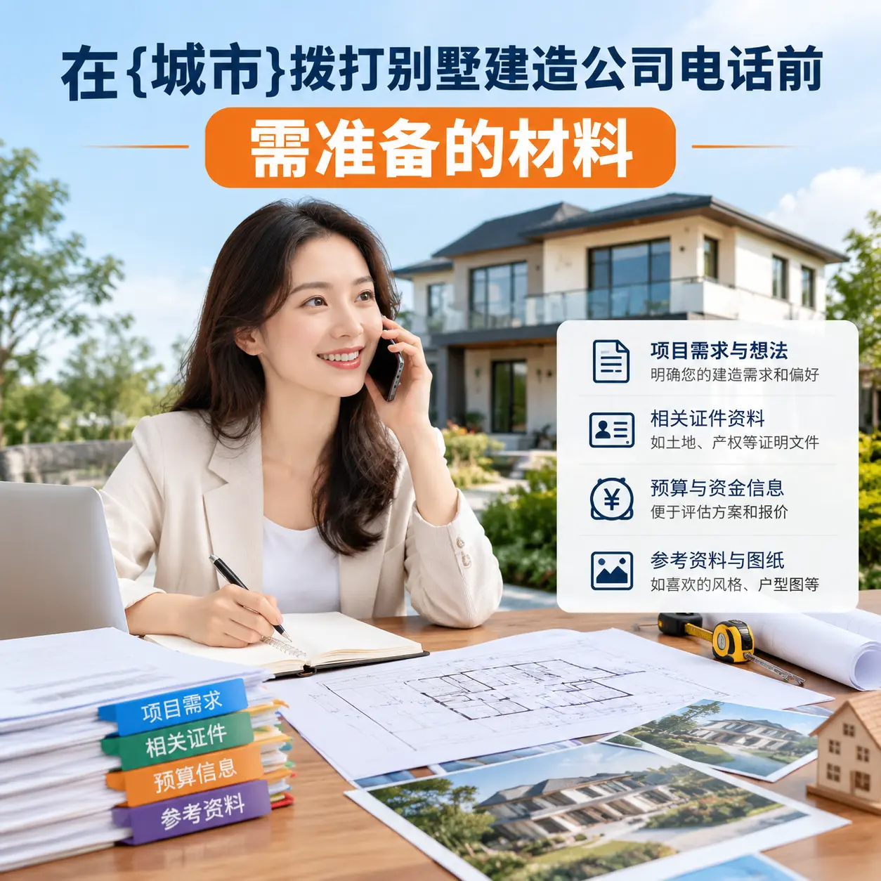 在黔西拨打别墅建造公司电话前需准备的材料